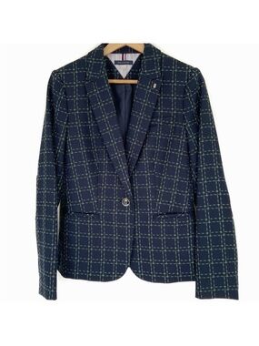 Tommy Hilfiger Single Button Checkered Plaid Blazer Women's Size 6